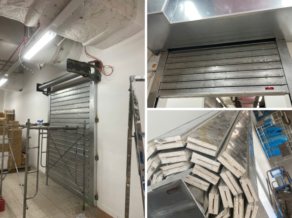 Giải Pháp Cửa Cuốn Chống Cháy EI Shielddoor – An Toàn Toàn Diện Cho Mọi Công Trình 2 Ảnh cửa chống cháy Shielddoor thi công